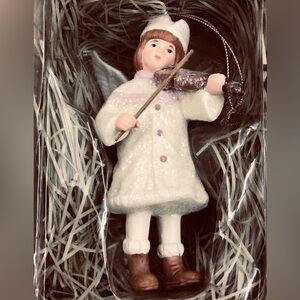 Costco Porcelain Christmas Ornament Angel With Violin